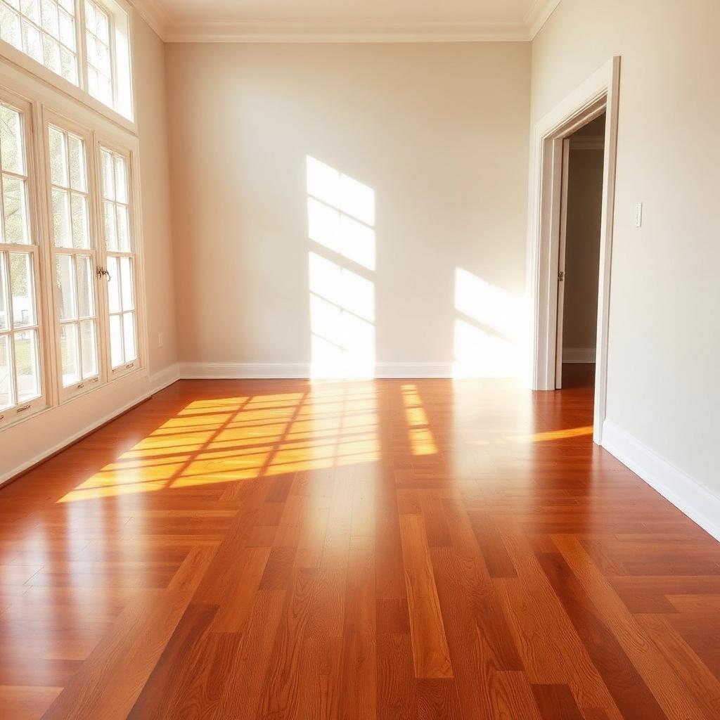 Refinished hardwood floors after professional restoration